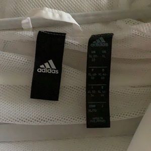 Adidas white and black trim windbreaker size ex of